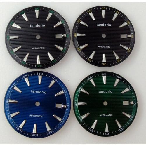 33.2mm Tandorio black green blue dial fit Japan NH35 NH36 Movement