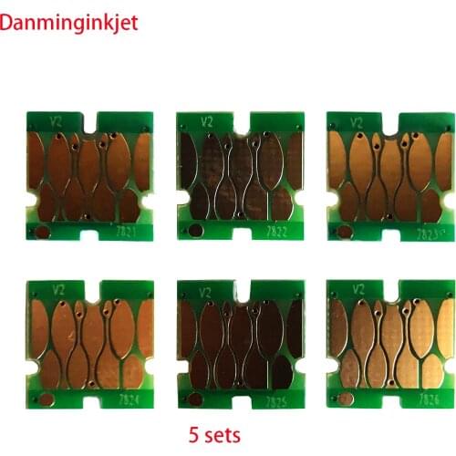 5 Set T7821-T7826 Ink Cartridge Chip For Epson SureLab D700 SL-D700 Printer T7821 Ink Cartridge Stable