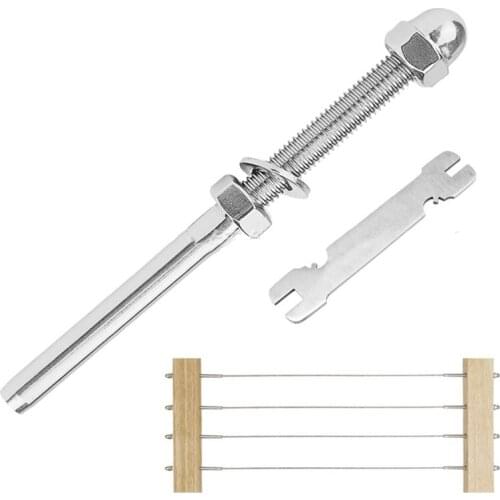 51pcs 3/16 T316 Stainless Steel Cable Railing Terminal Hardware System Kit Wood & Metal Posts Swage Threaded Tensioner Stud Ends