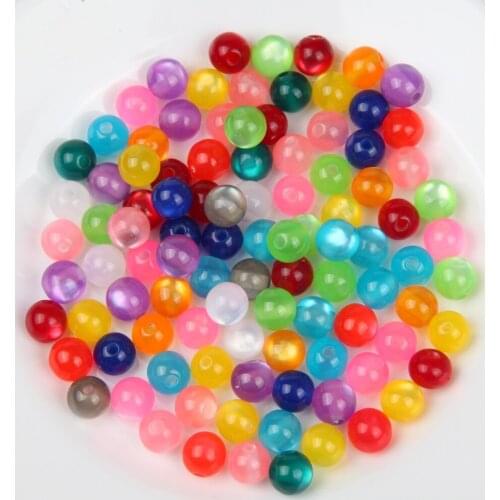 6/8/10mm Imitation Cats Eye Stone Beads Resin Spacer Beads for Jewelry Making Bracelet Necklac DIY Handmade Accessories