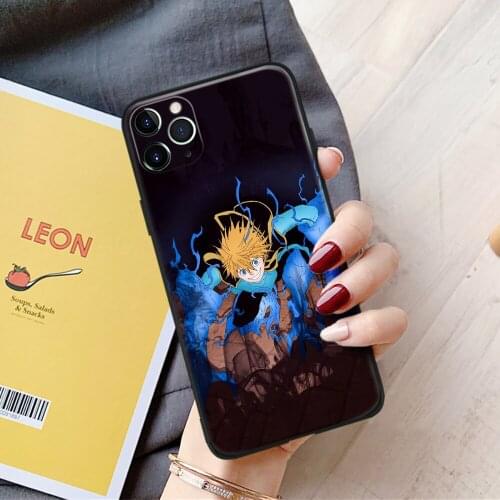 Luck Voltia Black Clover Anime Glass Soft Silicone Phone Case Cover Shell for iPhone SE 6s 7 8 Plus X XR XS 11 12 Mini Pro Max