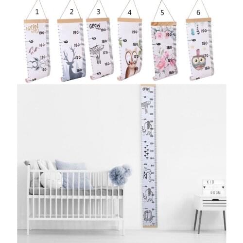 Baby Growth Chart Canvas Wall Hanging Measuring Rulers for Kids Boys Girls Room Decoration Nursery Removable Height and Growth 8