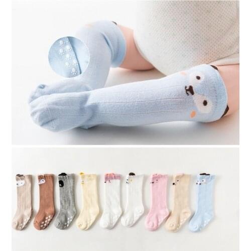Lovely Cute Cartoon Kids Baby Knee Socks Girl Boy Baby Toddler Anti Slip Socks Animal Infant Soft Cotton Socks 0-4Y