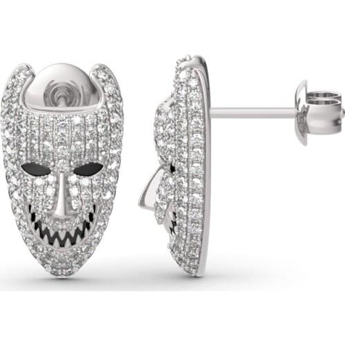 Jack Skull Lock Mask Stud Earrings Nightmare Before Christmas Earrings Women Gift Cartoon Goth Halloween Party Costume Jewelry