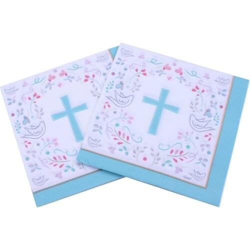 33x33cm 20Napkins/lot Colored Printed Napkin Cross and Pigeon Pattern Party Paper Towel Napkin Paper Wipes DIY party Decoration