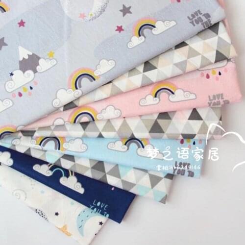 Cotton Fabric By The Meter Rainbow Printed Cloth Sheet DIY Dress Sewing Mask Bag Making Material Home Textile 50*160cm
