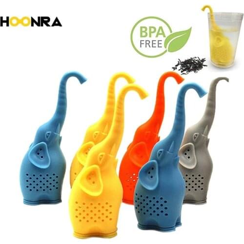 HOONRA 1Pcs Silicone Elephant Shapd Tea Infuser Reusable Tea Strainer Bag Mug Filter Diffuser Tea Accessories Teaware