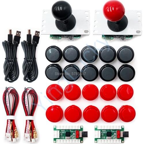 Arcade DIY kit 2 players game board to PC joystick with 5Pin copy Sanwa joystick + 30MM button Mame Arcade video game parts