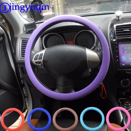 Jingyuqin 10 Color For All Car Auto Silicone Steering Wheel Glove Cover Soft Auto Steering Covers Accessories Universal
