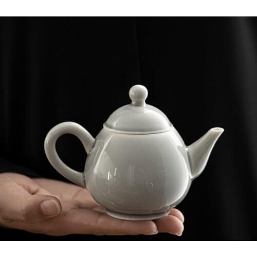 Ice Gray Glaze Water Drop Pot Japanese-Style Ceramic Kung Fu Teapot Small Single Pot Pu'er Tea Maker In Urgent Need Ceramic Pot