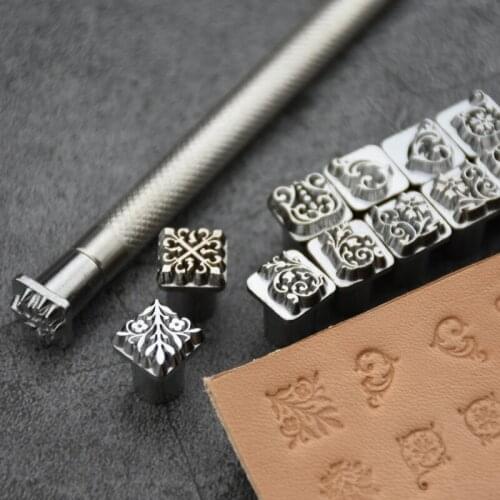 Leather Printing Blunt Zodiac Tang Sod Carving Pattern Diy Punch Tool Set Planting Tanned Leather