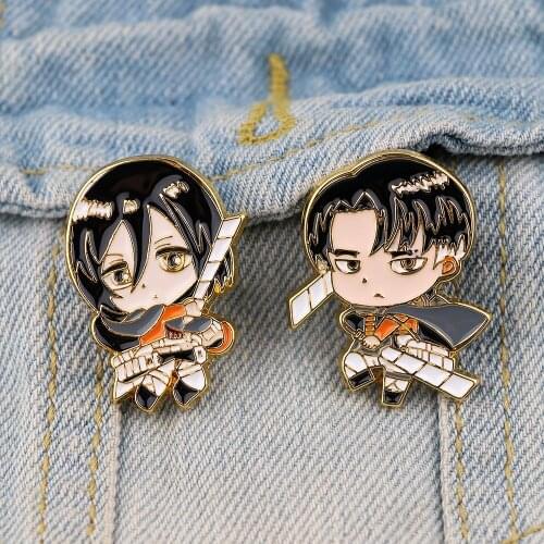 LT925 Japanese Anime Enamel Pin Manga Attack on Titan Pins Cartoon Badge Backpack Decoration Lapel Jewelry Gift Accessories
