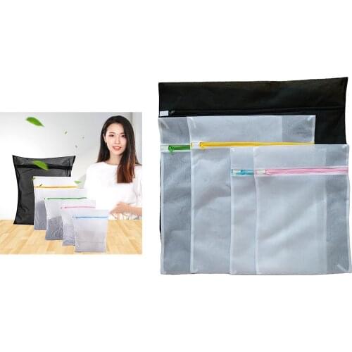 5Pcs Multi-Size Mesh Laundry Bags with Zipper Laundry Bag for Laundry Blouse