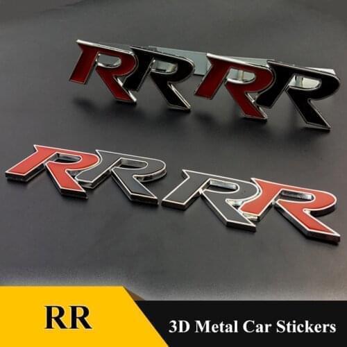 1pcs 3D Metal RR Logo Car Stickers Emblem Trunk Badge Decals for Honda RR Civic Mugen Accord Crv City Hrv