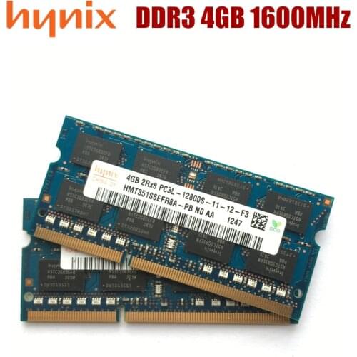 Hynix chipset 2GB 4GB 8GB PC3L 12800 DDR3 2G 4G 8G 1600 Mhz memoria del ordenador portátil Notebook para SODIMM RAM