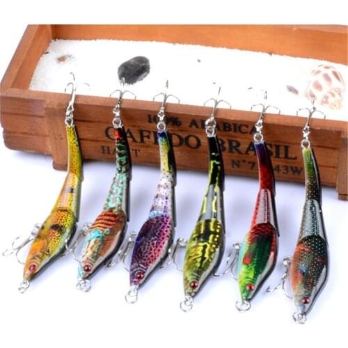 6Pcs/Lot Set Painting Minnow 9.5cm/8.9g Fishing Lure Kit Crankbait Hard Bait Artificial Isca Wobbler Sea Bass Carp Fishing