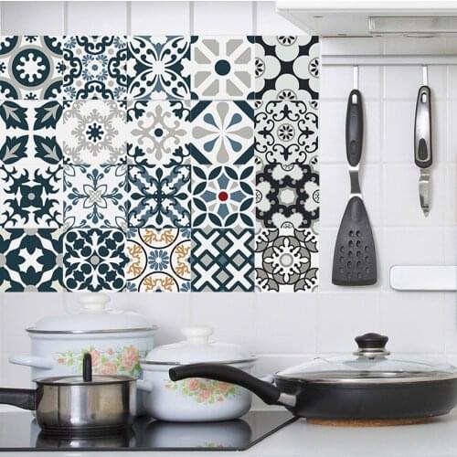 Morocco Pattern Strip Tiles Wall Sticker Cupboard Kitchen Tables Decoration Wallpaper Peel & Stick Art Wall Decals