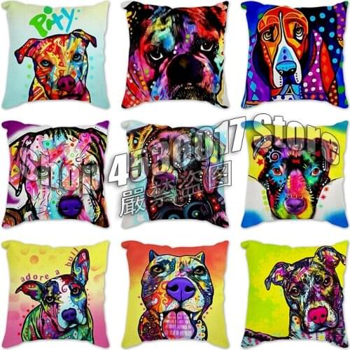 Small Animal Dog Photo Pillow Cover Cute Bulldog Cushion Cover Printed Throw Pillowcase for Home Sofa Decorative Pillows Art