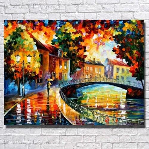 New Painting Hot Sell Palette Knife Modern Landscape Canvas Oil Painting Wall Art Home Decoration Wall Decor Pictures