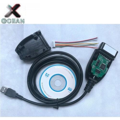 Newest 19.6.2 1nd cable green PCB with ATMEGA162 Chip+FT232RL+MCP2515+ATMEL740 OBD2 Diagnostic Cable