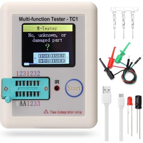 Full Color Screen Graphic Display Multifunctional Transistor Tester NPN Transistor N-channelP-channel FET Diode Battery Detector
