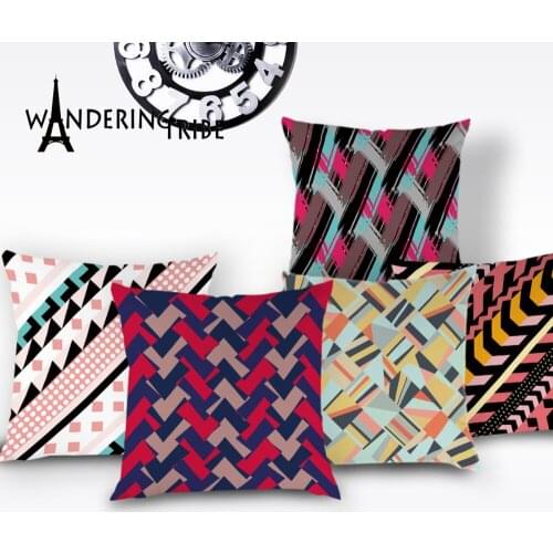 Shabby Chic Nordic Cushion Cover Vintage Stripe Throw Pillow Case Abstract Geometric Home Decorative Sofa Cushion Covers Kissen