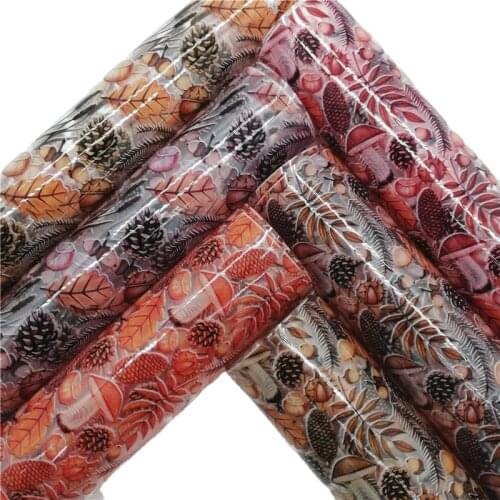 Mushroom Printed Jelly Sheets See Through Leather Transparent TPU Faux Leather Sheets for Bows Earrings Bags 21X29CM GM2319A