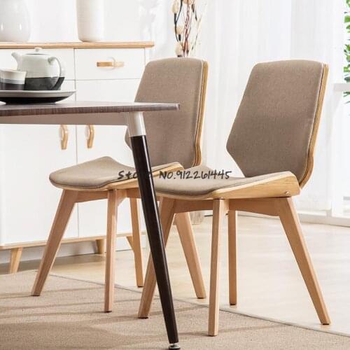 Net red solid wood dining chair home back study chair fabric hotel dining table and chair student desk chair backrest stool