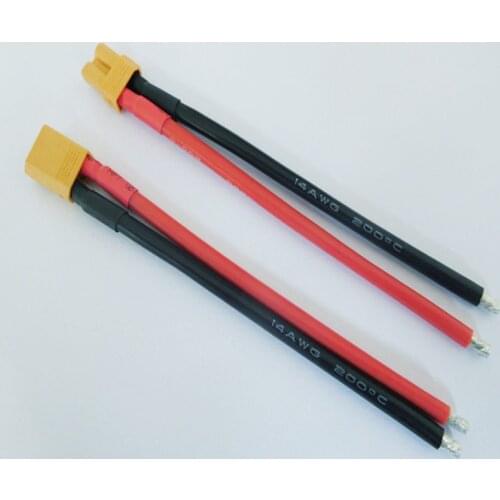 XT30 Male Female Connector With 14AWG Silicone Wire 10CM 100mm Battery Charging Cable for RC Lipo ESC