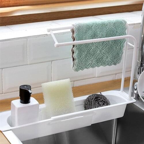 Kitchen Sink Strainer Drain Retractable Sink Stand Retractable Rack Storage Drainage Basket Sponge Soap Holder Drain Filter