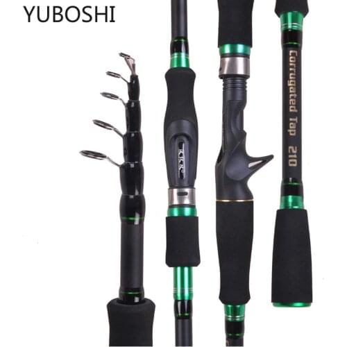 YUBOSHI Super light super hard 1.8-2.7m Lure Fishing Rod Spinning Casting Rod Telescopic Travel Fishing Pole