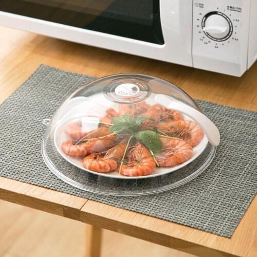 Microwave Heat Insulated Food Cover Transparent Visible Splash Guard Food Cover with Rotatable Handle Dish Bowel Plate Pot Lids