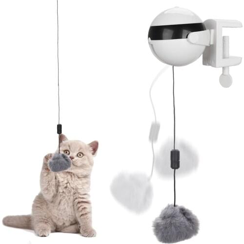 Pet Supply Interactive Cat Toy Puzzle Smart Pet Cat Ball Electric Automatic Lifting Plush Ball Teaser Toys