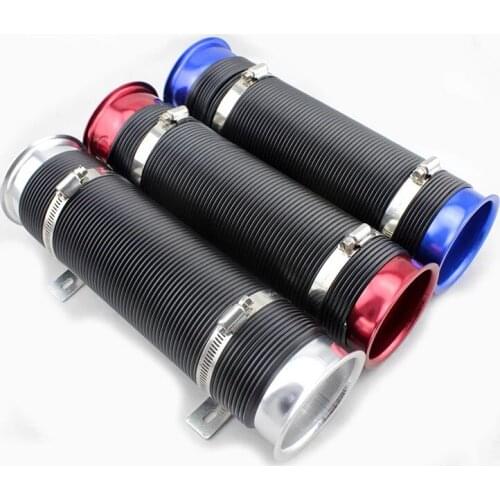 Universal 76MM Flexible Car Modification Tube Air Intake Pipe Cold Air Ducting Feed Hose Expandable Cold Air Intake Kit