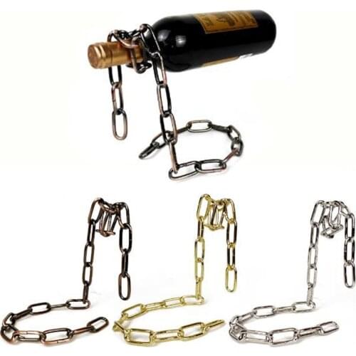 Magic Suspension Iron Chain Wine Rack Creative Holder Rope Grape Wine Bottle Holder Decor for Weddings Parties Banquet Bar