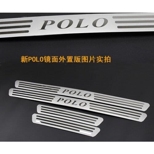 High quality stainless steel Slim Scuff Plate/Door Sill Protector Sticker For Volkswagen polo 2011 TO 2016 Car Styling