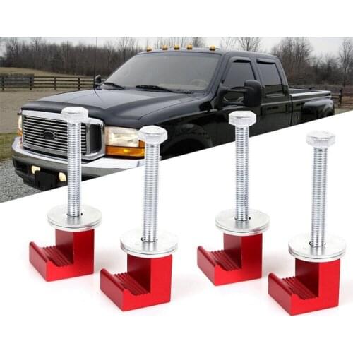 Pickup Truck Tool Box Tie Downs Aluminum J Hook Crossover 4 Pack Red