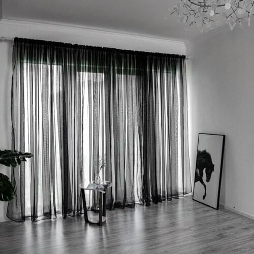 1pc Curtain Pure Color Tulle Door Window Curtain Drape Panel Sheer Scarf Valances Modern Bedroom Living Room Curtains Home Decor