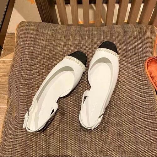 Womens Shoes New Fashion Ladies Sandals Genuine Leather Casual Shoes Brands Designers Pearls Shoes Party Dress Pumps Large Size