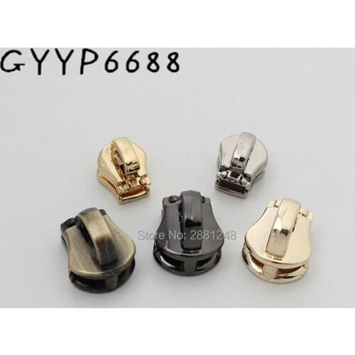 10-30pcs 3# 5# 5colors metal nylon head teeth zipper slider metal Plating accessory bags,garments fabric