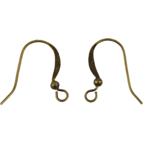 100Pack 16mm Retro Bronze Hook Earrings Ear Wires DIY Jewelry Findings Craft