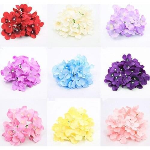 100pcs/lot Vivid Big Hydrangea Flower Heads Silk Artificial Flowers Amazing Wedding Home Party Backdrop Diy Decoration Panel