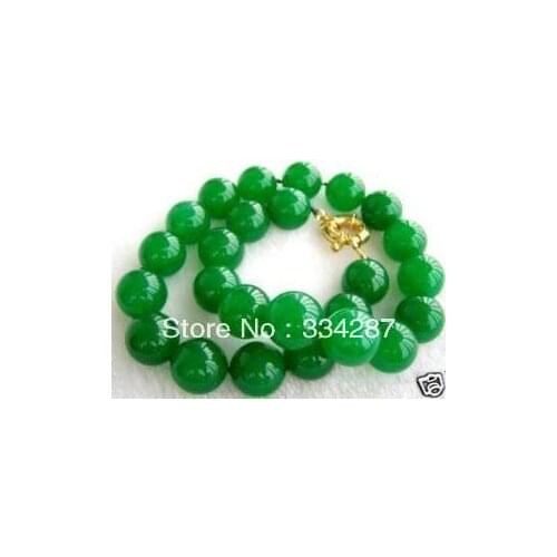 12MM NATURAL GREEN Fashion jadeTONE BEAD NECKLACE 18"