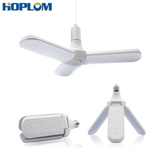 36W 45W 110V 220V E26/E27 Foldable LED Trefoil Light Bulb Super Bright Fan Lamp for Household and Hallway