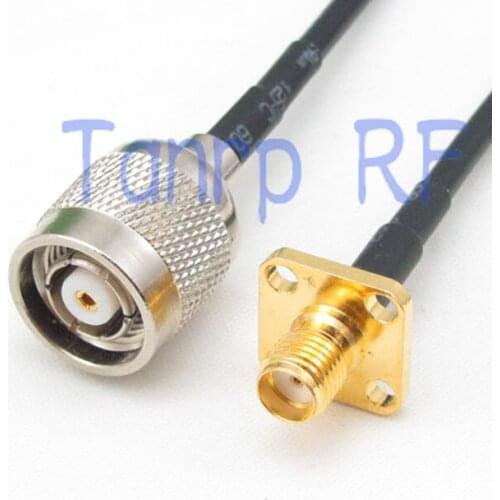6in RP-TNC male plug to SMA female with 4 hole panel RF connector adapter 15CM Pigtail coaxial jumper cable RG174 extension cord