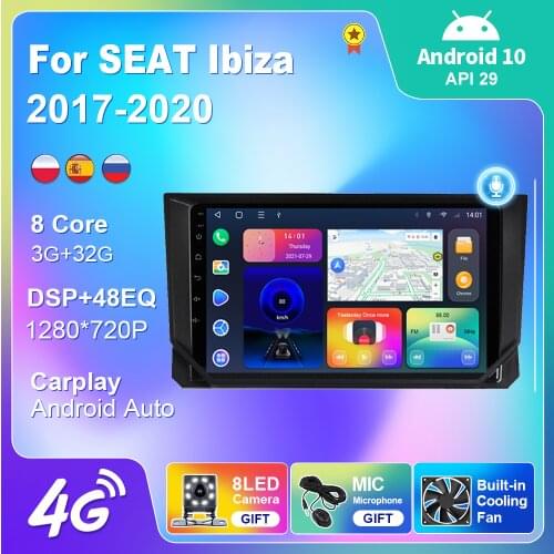 Smart Car Radio For SEAT Ibiza 2017 Android 10 Auto Multimedia Player Audio Carplay GPS Navigation Antenna No 2din DVD CD Tools