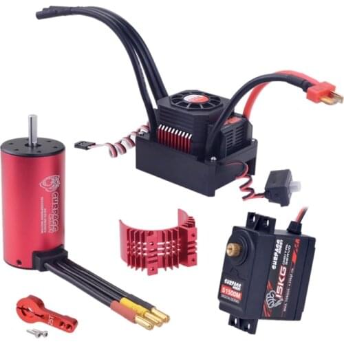 SURPASS HOBBY 3670 2650KV 3-6S Sensorless Brushless Motor with 120A Waterproof Brushless ESC for 1/10 1/8 RC Car Truck Buggy Toy