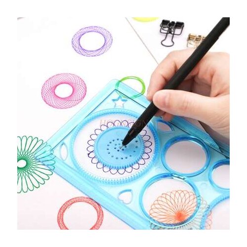 Flower curve ruler kaleidoscope childrens multifunctional drawing ruler bustling curve rule hollow lace ruler student stationer