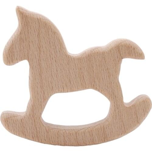 Toddler Baby Beech Wooden Teether Teething Accessories Kids Teething Pendant Nursing Holder Infant Baby Teething Toy 5 Choices