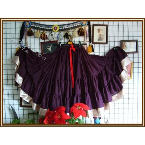 Cotton 4Tiered 18Yards Ats Gypsy Tribal Belly Dance Skirt With Border EI31